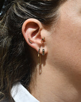 Curve Earrings - Black Diamonds